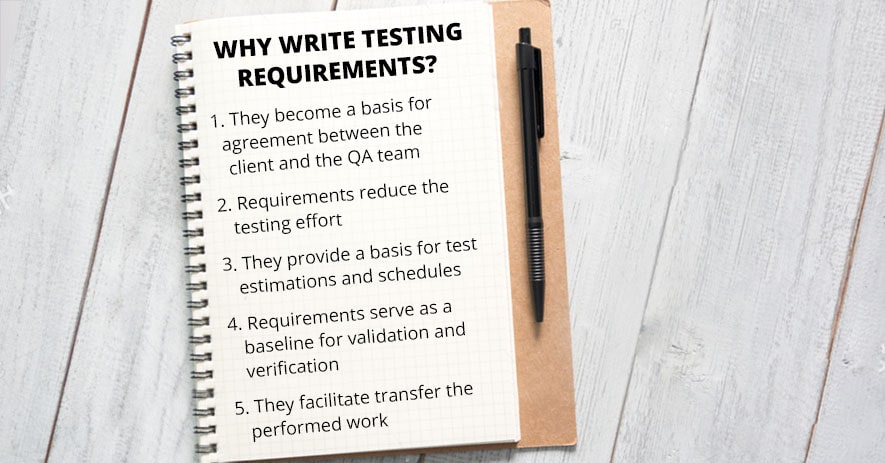 Why write testing requirements?