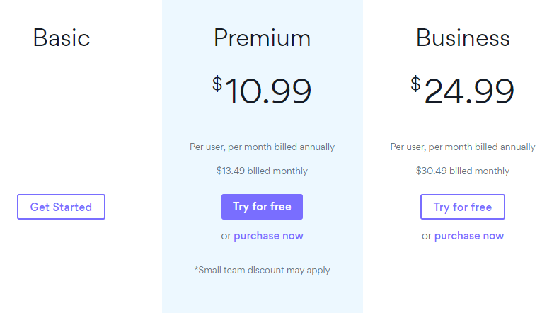 asana pricing