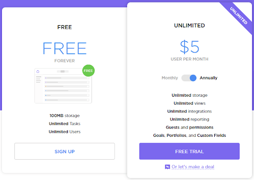 clickup pricing