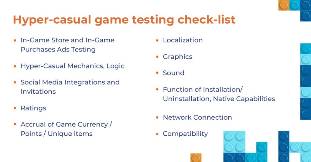 Hyper-casual game testing check-list